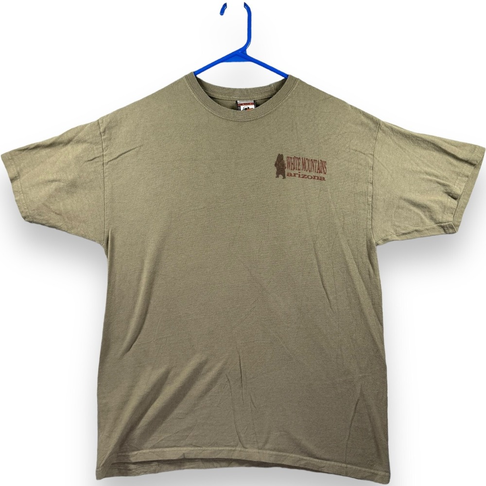 The Duck Company White Mountains Arizona Mens T-Shirt Size Large Tan Bear
